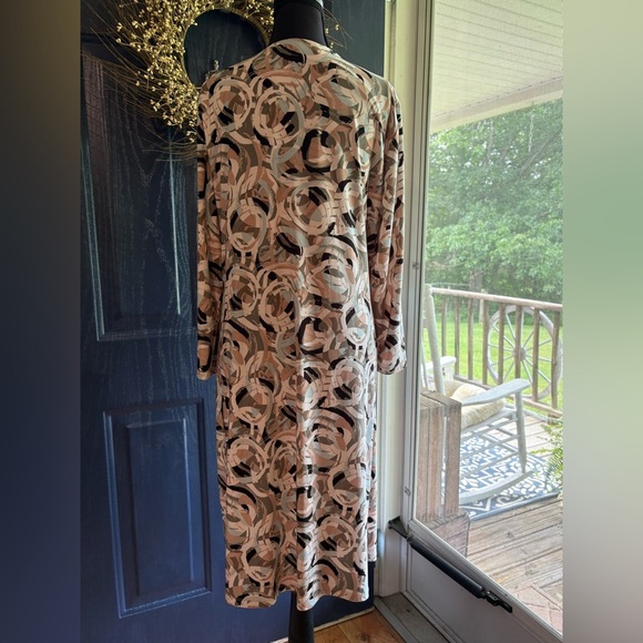 Kasper Dress Womens Large Blue Moc Wrap V-Neck Seaglass Gold Waist size XL - Picture 6 of 15